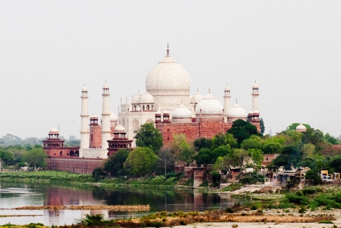 The Taj Mahal as viewed from the Agra Fort